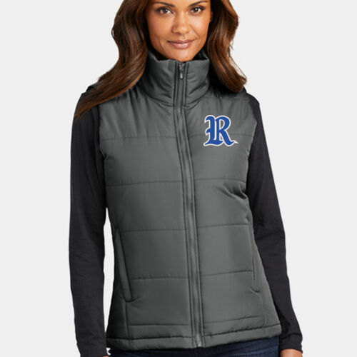 Women's Embroidered Puffer Vest Thumbnail
